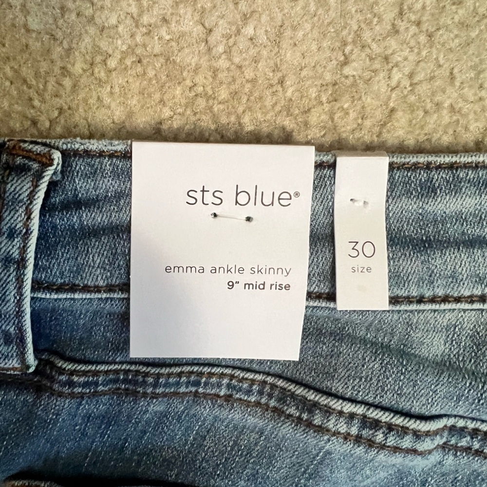 New‎ NWT STS BLUE jeans 30 Emma ankle skinny mid - Picture 3 of 14